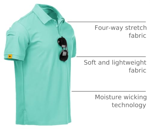 Image of ZITY Mens Polo Shirt Short Sleeve Sports Tactical T-Shirt Athletic Golf Polos Daily Casual Stylish Collared Shirts for Men