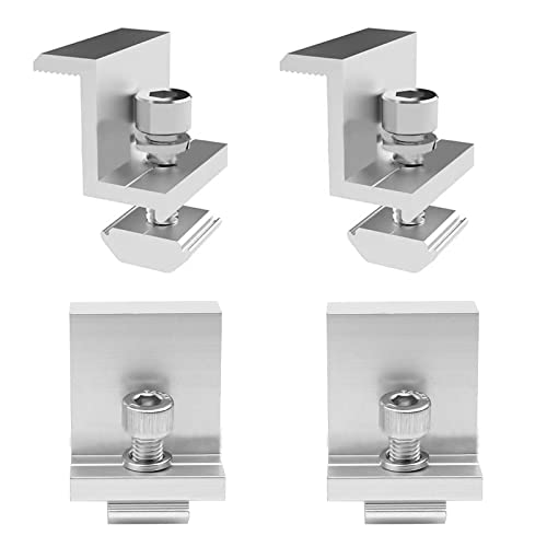 FINDIR 4 Pcs Kit de supports pour panneau solaire Fixation de Panneau Solaire fixation panneau solaire Kit en Alliage d'Aluminium 30-45MM pour camping-cars, bateaux, toits et murs