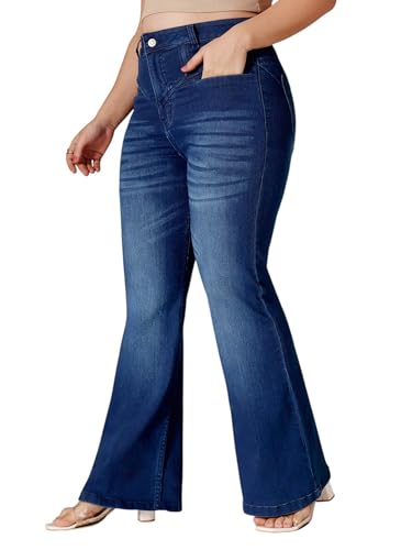 Image of Miss Chase A+ Women's Wide-Leg High Rise Regular-Length Stretchable Denim Jeans