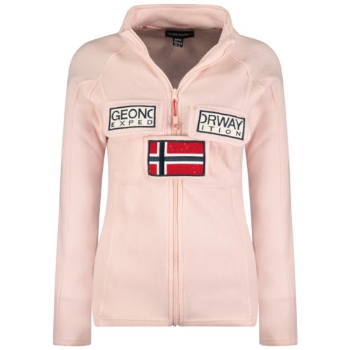 Geographical Norway tantouna lady Cálida Mujer Forro Polar Fino Cierre de Cremallera, Otoño Invierno Cálido Primavera Chaqueta, Ropa de Manga Larga Suéter de Piel Suave y Confort (Rosa pálido XL)