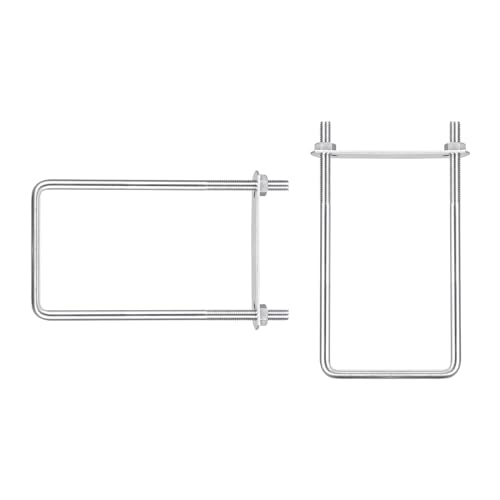 Image of DTGN M8x80x200mm(ThreadxWxL) Square U Bolt - 2Pack - Good for Trailer Pipe Replacement Parts - 304 Stainless Steel U Shape Bolts