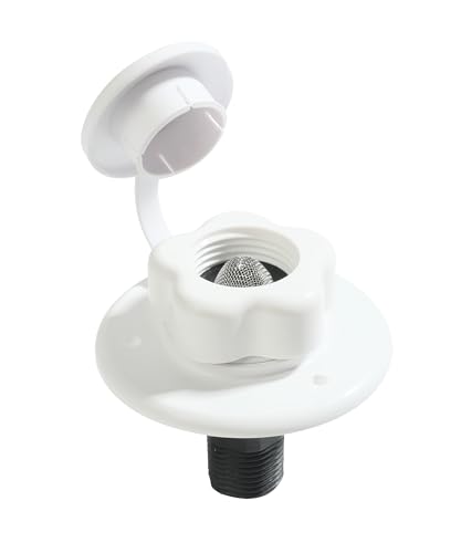 Image of RV City Water Inlet,RV City Water Fill Inlet Flange Brass with Check Valve,Car Accessories RV City Water Connection 1 /2 inch NPT Male,RV City Water Inlet Replacement for Camper RV Trailer Marine