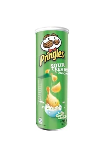 Image of Pringles Sour Cream & Onion Potato Crisps, 165 Gram, Green & Blue, Medium