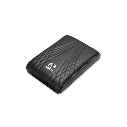 JIANQIAOFEI Funda Reposabrazos Coche Cuero para Mazda CX-60 SUV 2022-2024, Cojín del Reposabrazos Consola Central Cubierta Caja Apoyabrazos Accesorios,A/Black