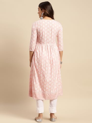Image of rangita Rayon Calf Length Printed Flared Kurti for Women | Kurta for Women