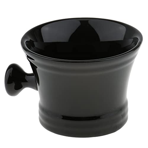 Luzhengyang Elegante cuenco de afeitado retro para hombres y mujeres, recipiente de cerámica para crema limpia, kit de aseo de baño para cepillo de afeitar, almacenamiento de gel de maquillaje