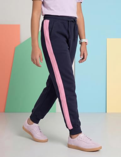Image of Amazon Brand - Symbol Girls Contrast Panel Detail Cotton Rich Track Pants