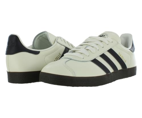 Image of Adidas Gazelle Mens Shoes Size 7, Color: Cream /Brown /Black-White