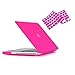 RUBAN Compatible with MacBook Model A1286 (2011 2010 2009 Year Old Version Pro 15 inch with CD-ROM), Plastic Hard Case Shell and Keyboard Cover - Hot Pink