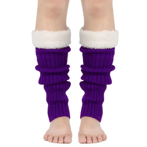 Image of Winter Leg Warmers for Women and Girls Warm Knitted Socks Knitted Wool Crochet Long Boot Socks New Year's Day Socks Christmas Socks