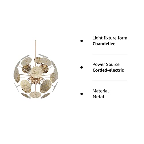 Fivess Lighting 12-Light Modern Sputnik Chandelier Gold With Bulbs, Adjustable Rods Globe Pendant Lighting Fixture For Dining Room Kitchen Island Foyer Farmhouse #TOP6