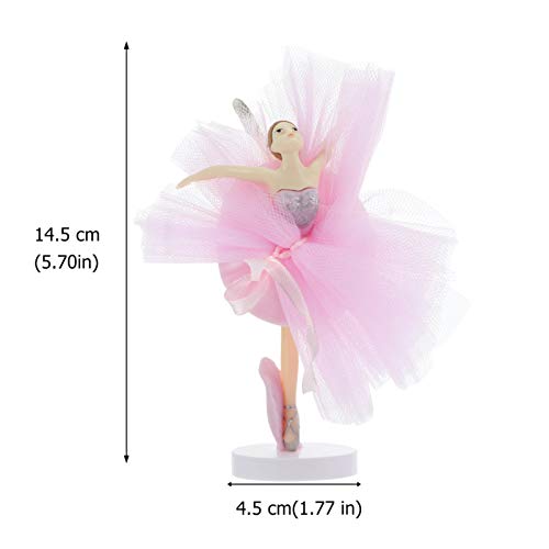 NUOBESTY 3 Pcs Ballet Meninas Cupcake Toppers Rosa Dançando Figurine para Menina Aniversário Festa d