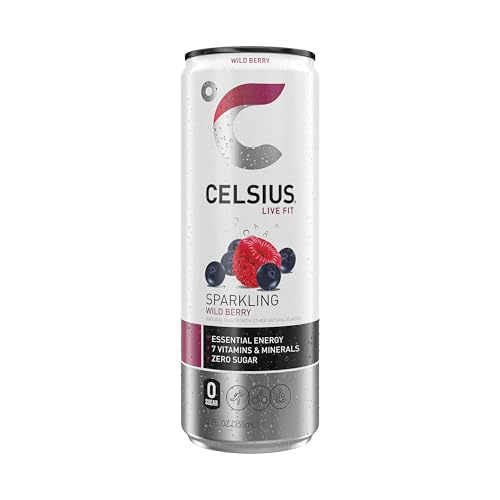 Image of CELSIUS Sparkling Wild Berry Energy Drink, 12 Fl Oz Cans, 4 Pack