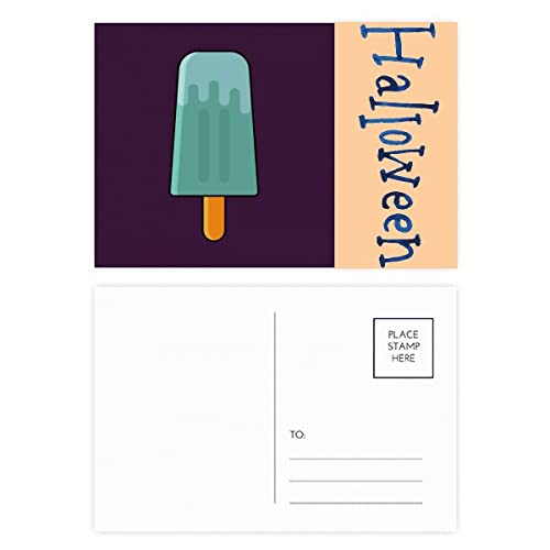 Cartes postales de remerciement Halloween glace bleue verte lot de 20