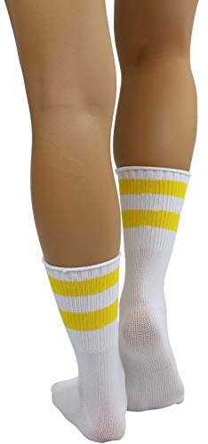 Image of ToBeInStyle Women's Acrylic Ankle Hi With Double Stripe Top Crew Fun Athletic Socks
