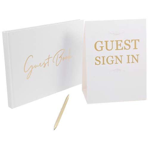 Libro de firmas para bodas de diseño clásico y set de papelería exclusivo para recuerdos 2