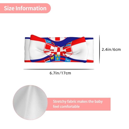 FoRes Republic of Croatia flag Baby Bow Headband â€“ Cute & Delicate Hair Accessories for Newborns, Infants, Toddlers â€“ Skin-friendly Hairband3