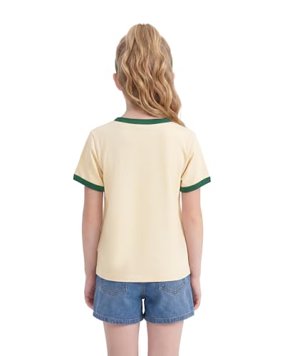 Image of Stelle Girls Graphic Tees Short Sleeve Girls Shirts Cute Tops Crew Neck Casual Basic Summer T-Shirt for Kids Teen 4-15 Years