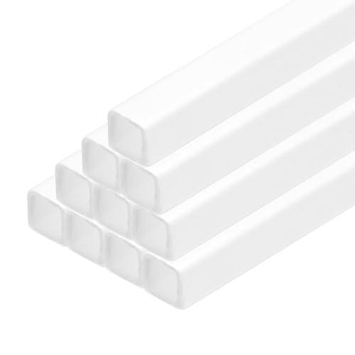 Image of MECCANIXITY 10pcs 20 inch Plastic Model Tube ABS Solid Square Bar 0.2 inchx0.2 inch White Easy Processing for Architectural Model Making DIY