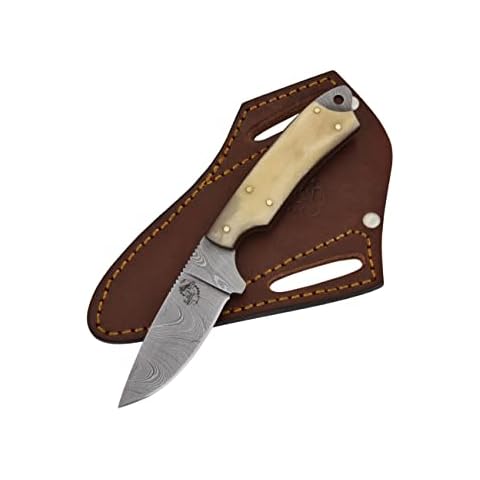 Knives Ranch Hunting Knife - Bone Handle - Quality 45 Degree Sheath (2001-B) Cover