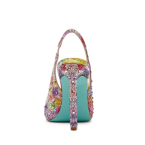 Betsey Johnson Womens Mina Faux Leather Peep-Toe Slingback Heels3