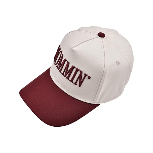 Image of Mommin Trucker Hat for Women Embroidered Mom Baseball Cap Adjustable Canvas Vintage Hat for Casual Wear