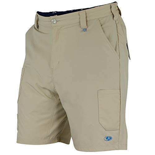 Mossy Oak Men’s All Outdoor Flex Short, Light Khaki, X-Large