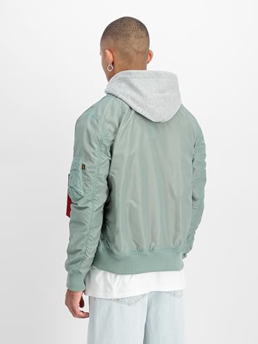 Alpha Industries Herren MA-1 TT Hood Light Bomberjacke, Frost Green, XXL – Ansicht 4