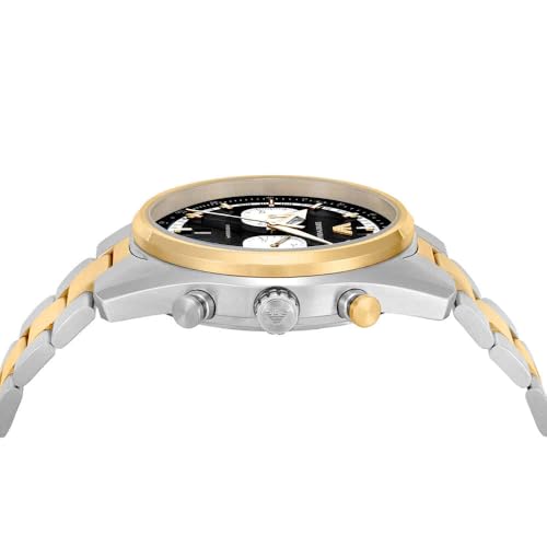 Image of Emporio Armani Men's Chronograph Watch, Silver and Gold Tone, 42 mm, Bracelet