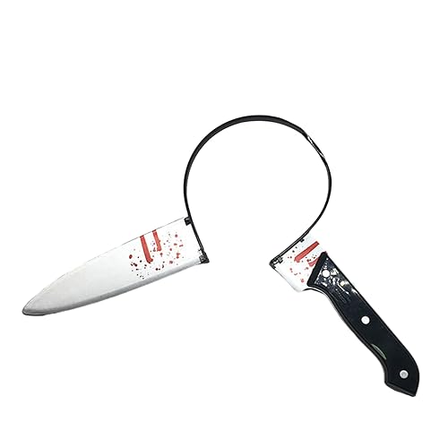 Mjaie Bloody Headband With Knife Cosplay Accessories Headdress Birthday Parties Wacky Halloween Victim Cosplay Photo Props Hallowee