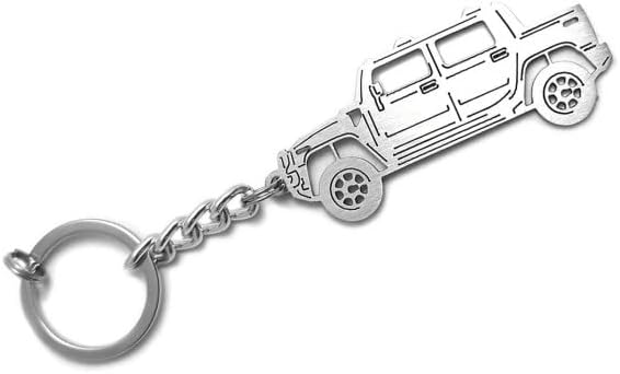 Keychain With Ring Suitable for For Hummer H2 SUT Car Enthusiasts Steel Key Pendant Chain Automobile Gift Car Design Accessories Laser Cut
