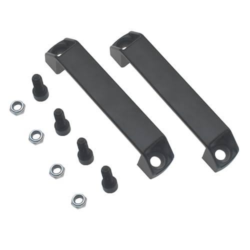 Image of FDXGYH 2pcs Aluminium Alloy Handle Black Rectangular Industrial Pull Handle 120mm Industrial Cabinet Hardware