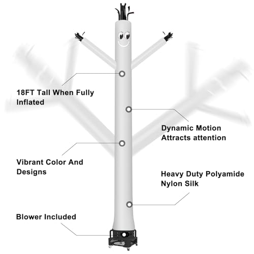 Image of MOUNTO 20ft Air Inflatable Tube Guy Puppet Dancing Man with 1HP blower Complete Set (White)