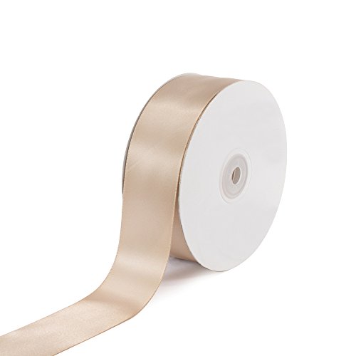 Creative Ideas Solid Satin Ribbon, 1-1 2-Inch by 50 Yard, Toffee, Solid