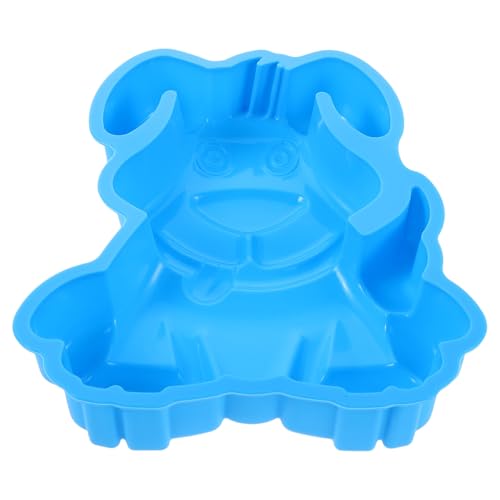 KICHOUSE Molde de Silicona para Pastel Forma de Perro Azul Molde de Silicona de Grado Alimenticio para Hornear Pudines Cupcakes y Golosinas para Perros Apto para Horno y Microondas