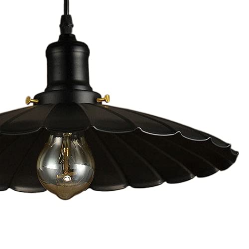 Suspension industrielle noire en fer forgé rétro à tête unique pour bar - 7