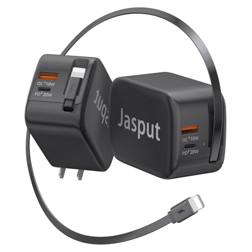 Image of 40W Retractable Wall Charger, 3 in 1 Retractable Phone Charger Wall Plug with Dual USB Ports,Fast USB C Chargers Block for iPhone 17 16 15 14,Galaxy S23 22,LG,Pixel