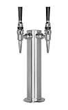Kegco DT145-2P-STOUT 14' Tall Polished Stainless Steel Tower - Stout Faucets, 2 Faucet