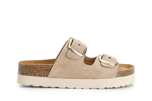 Babouche en cuir pour femme CAFèNOIR avec boucles élégantes