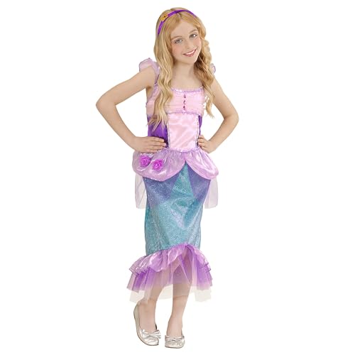 W WIDMANN MILANO Party Fashion - Déguisement enfant sirène, robe, bandeau avec étoile de mer, ondine, fête à thème monde sous-marin, 140 cm