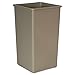 Untouchable Square Waste Receptacle, Plastic, 50 gal, Beige