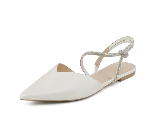 Image of Delicious Victoria ~ Women Pointed Toe Slingback Flat Bridal Dress Pumps