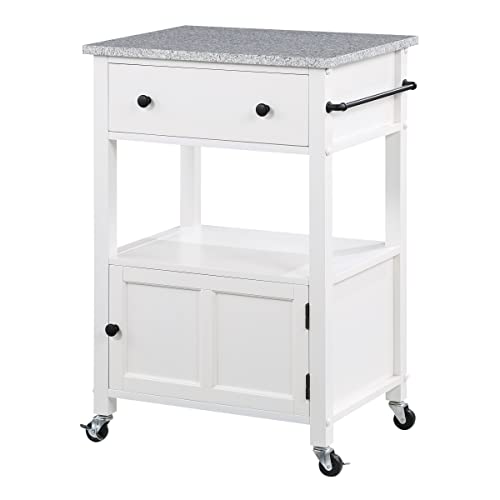 OSP Home Furnishings Fairfax Kitchen Cart with Granite Work Top a...