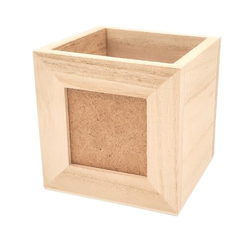 MÉGACRÉA Pot Crayons en Bois avec Cadre Photo