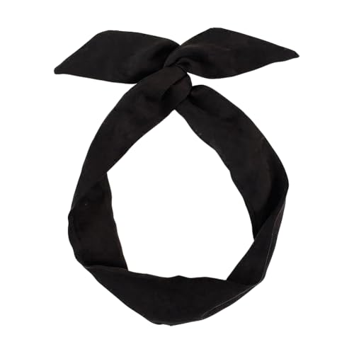 ccHuDE Twist Bow Headband Wired Hair Tie Headband Rabbit Ear Hair Scarf Bowknot Head Wrap Solid Color Cute Hair Band Plain Twisted Hairband Wire Hair Wrap Black