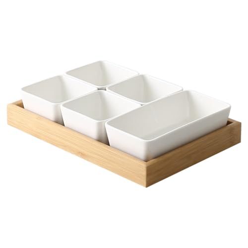 Livmorx 電子レンジ対応 竹の受け皿 茶碗 うつわ 器 皿 お皿 陶器 旅館 竹製 トレイ 蒸碗 食事用 大容量 蒸し碗 セラミック製の卵蒸し用ボウル 茶碗蒸し ボウル 食器 キッチン用品 スープ碗 和食器 飲食店 業務用 調理用品 おしゃれ (スタ