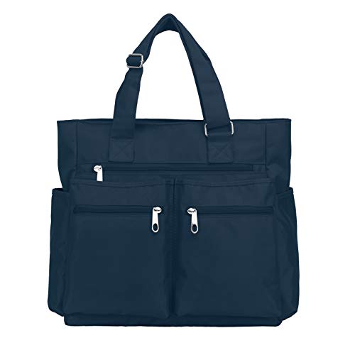 Canvas Tote Bag Waterproof Nylon Multi Pocket Shoulder Bags Laptop Work Bag Teacher