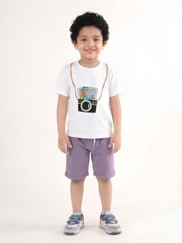 Image of POLKA TOTS 100% Pure Cotton T-Shirt and Shorts Combo For Boys | Summer Dress & Beach Wear for Boys and Toddlers | Breathable Premium Fabric Co-Ord Set Kids | Relaxed Fit Casual Summer Outfit for Kids