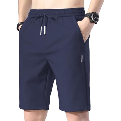 PNZLZIA Bevawear Mens Shorts,Men's Ice Silk Stretch Quick-Dry Shorts,Men's Ice Silk Sports Shorts (Blue,4X-Large)