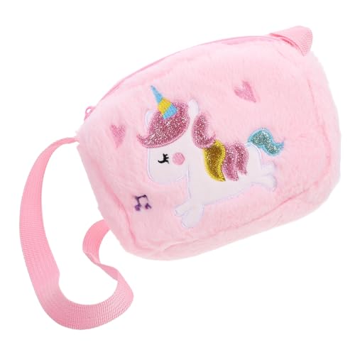 Unicorn Plush Crossbody Bag for Girls Cute Soft Shoulder Bag Adjustable Strap for Little Girls for Everyday Use and Coin Storage